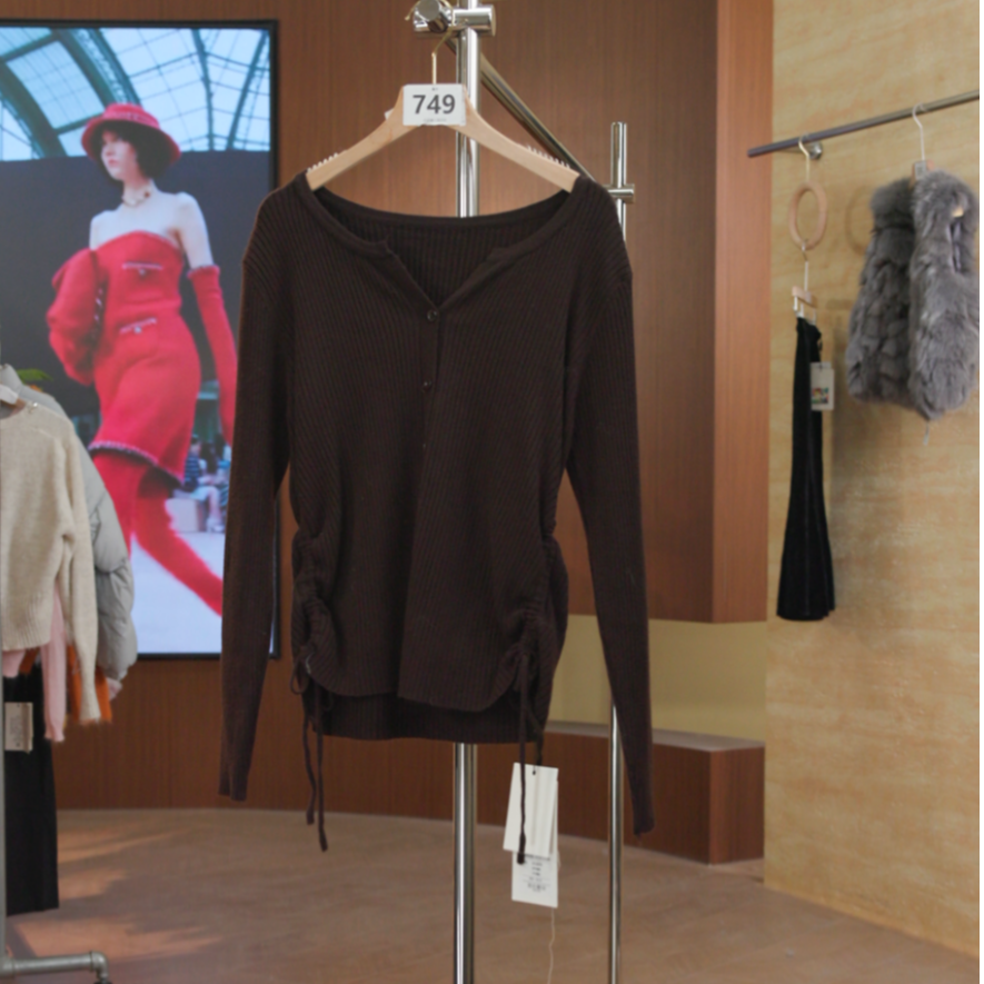847-850 咖色 长袖针织毛针织衫秋冬宽松百搭
