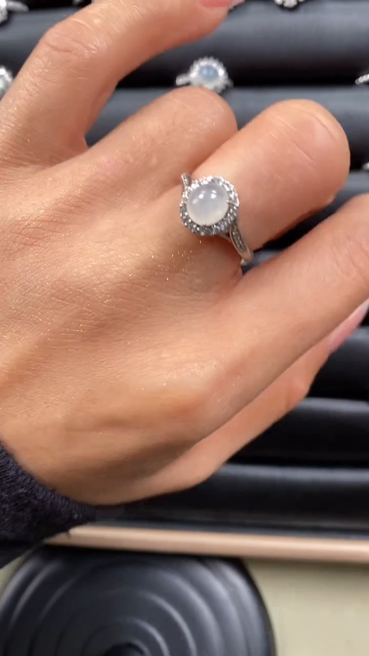 【闪购商品】翡翠戒指银S925镶嵌6667