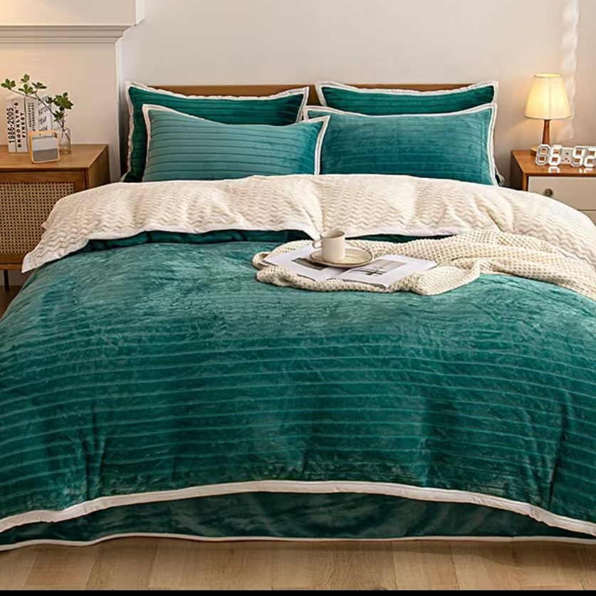 无包装无字标款多色绒四件套被套200*230床单230*250枕套48*74*2