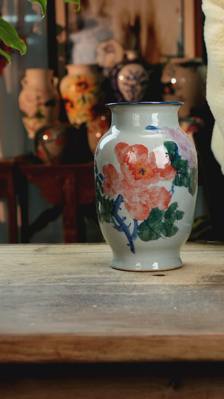 【闪购商品】瓷片景德镇纯手工釉下彩精品花瓶