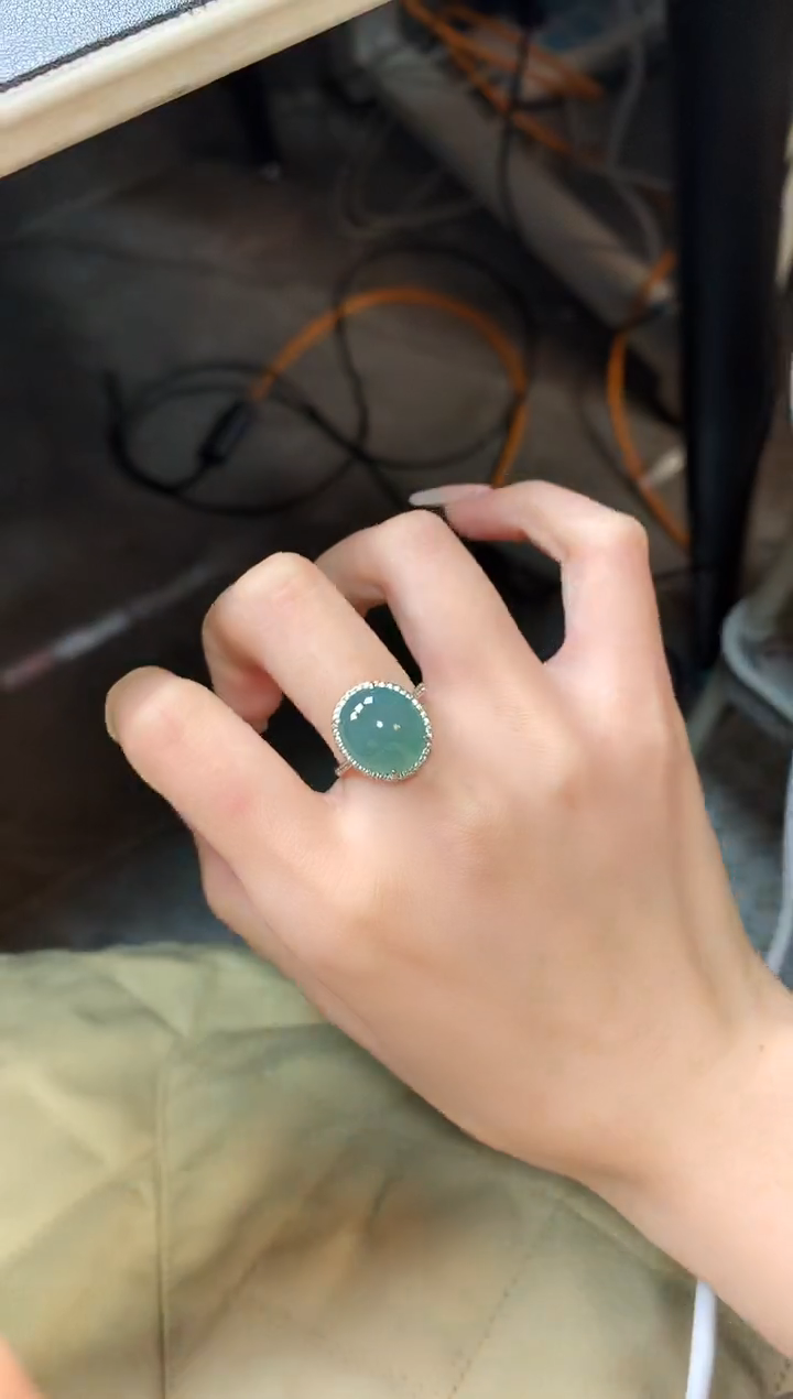 【闪购商品】翡翠戒指银S925镶嵌6767657