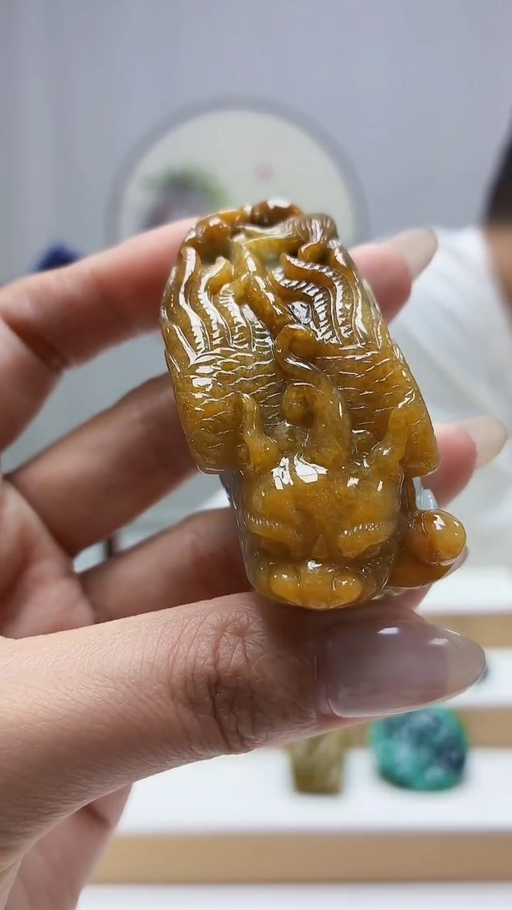 未镶嵌定制翡翠4898MM-毛货挂件187