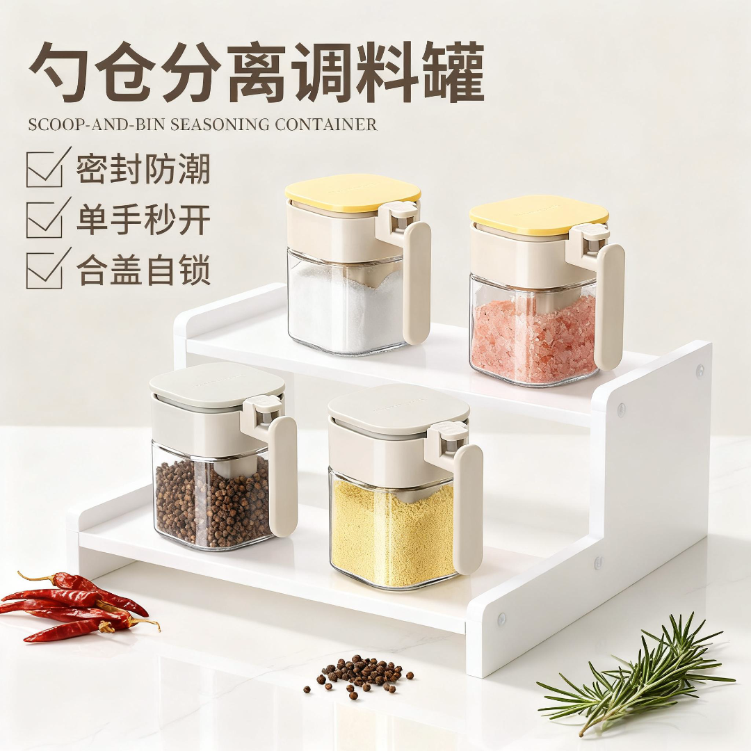 调味罐调料盒盐罐调料罐调料瓶防潮密封家用厨房新款收纳盒罐子