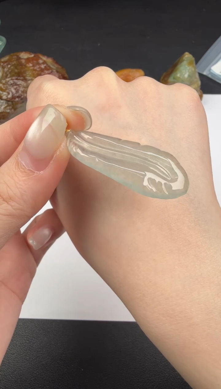 吊坠(不含链)18K金镶嵌翡翠翡翠饰品-123