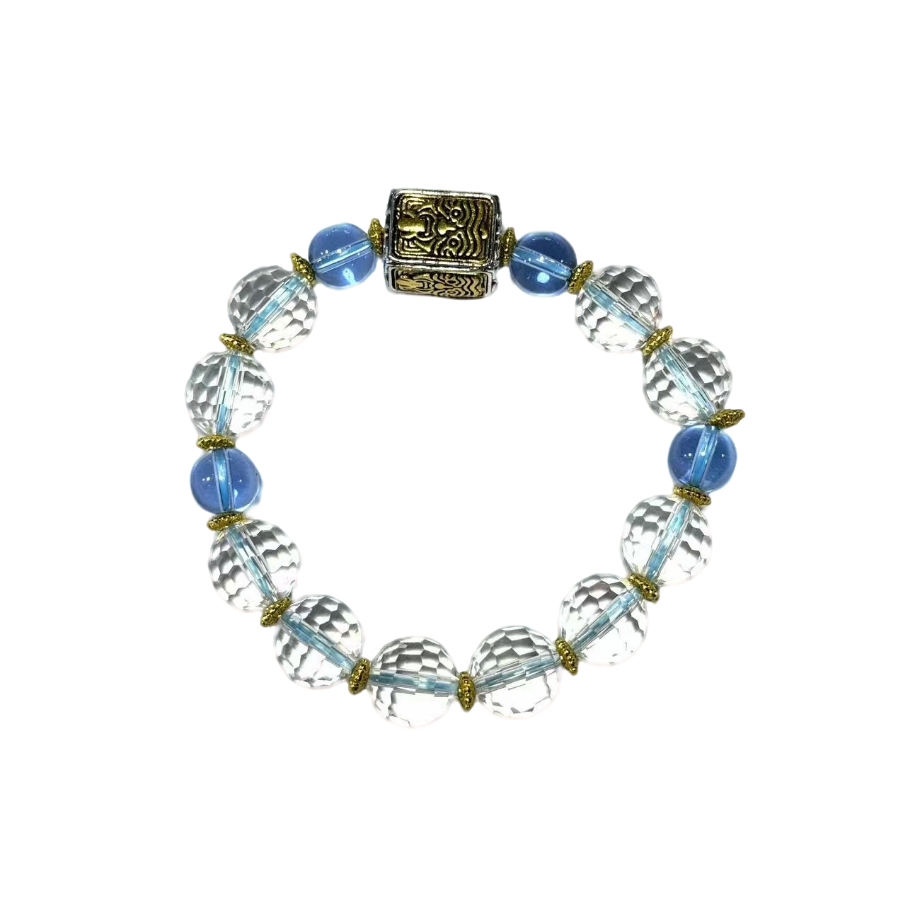 s1346-国风设计款蓝针圆珠切面扎基手串-赠礼盒