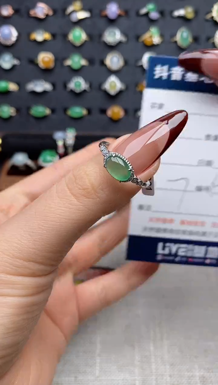 银S925镶嵌戒指翡翠.