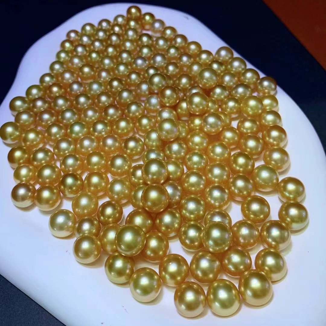 【裸珠定制】天然海水珍珠南洋金珠裸珠直播间选珠 多样性发一