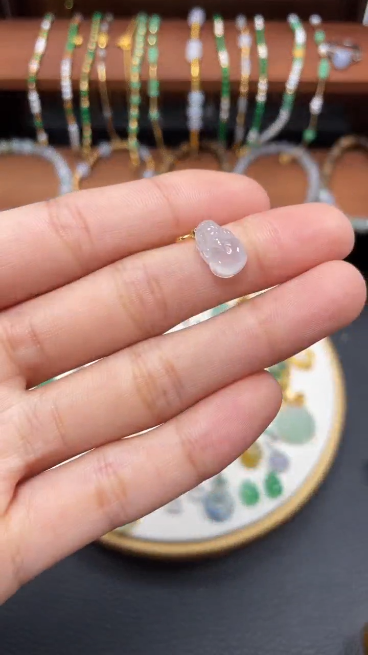 【闪购商品】翡翠吊坠(不含链)18K金镶嵌一个  JK619