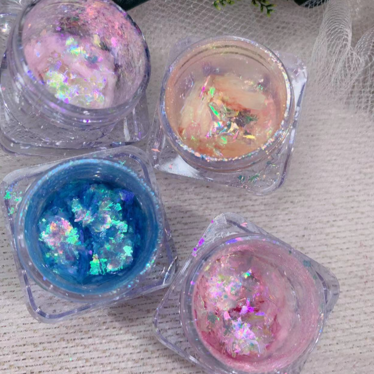鹅绒粉4盒超薄偏光梦幻氛围感幻彩指甲饰品