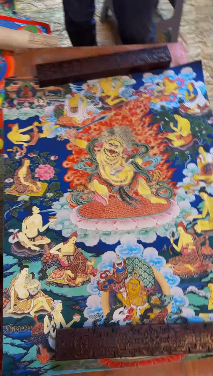 装裱画精品手绘唐卡链接--A166不动明王