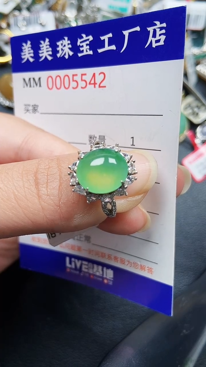 颈饰银S925镶嵌翡翠5542