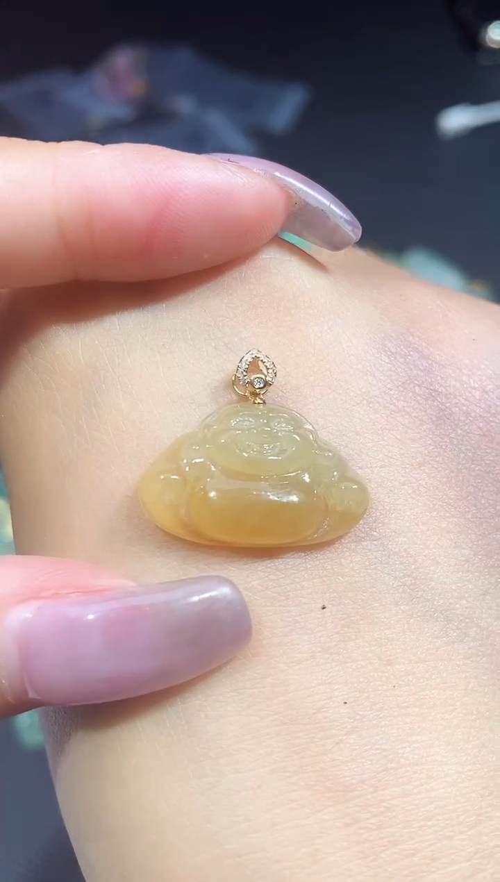 翡翠18K金镶嵌颈饰250527301