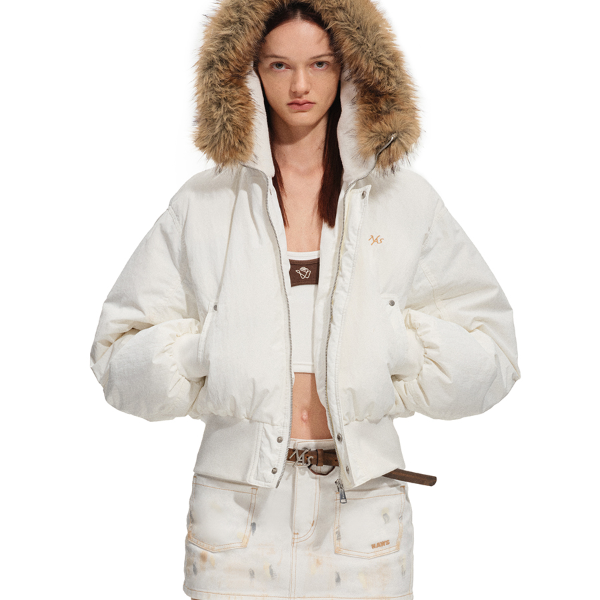 NAWS 极地旅鼠羽绒服【极地系列】90白鸭绒环保狐狸毛领短款外套