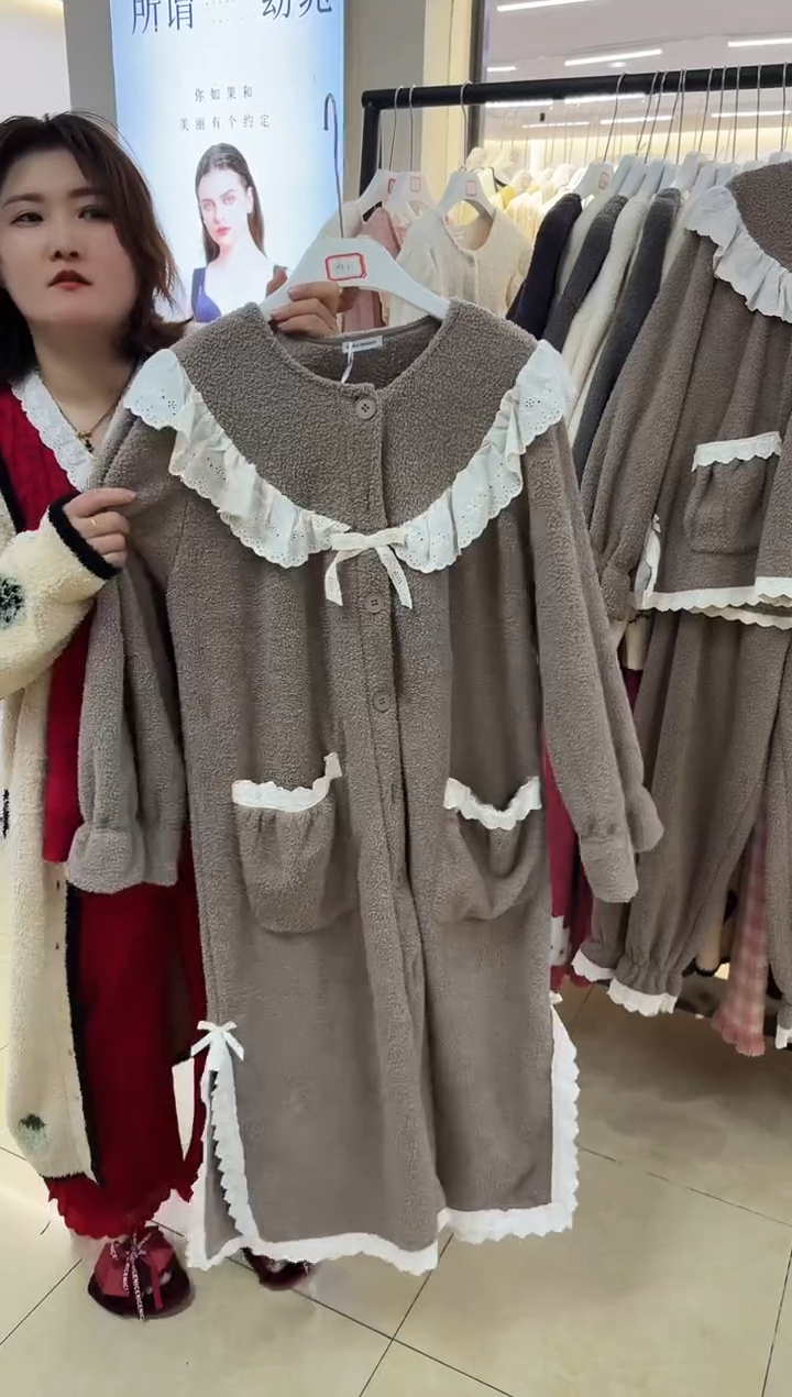 棉半边绒睡裙150斤以下