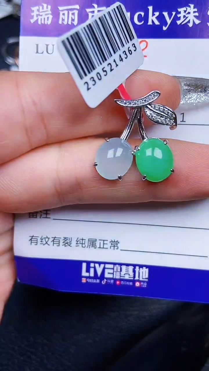 颈饰银S925镶嵌翡翠8102