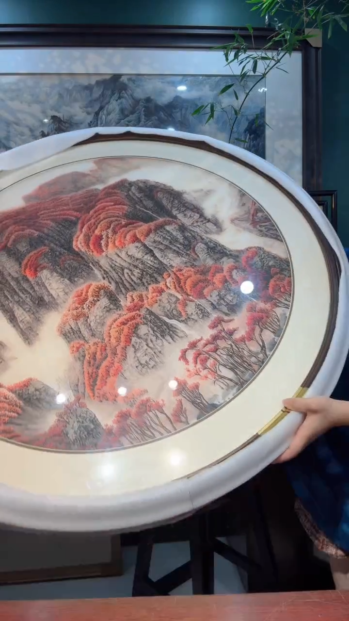 刺绣非遗苏绣手工刺绣圆框100