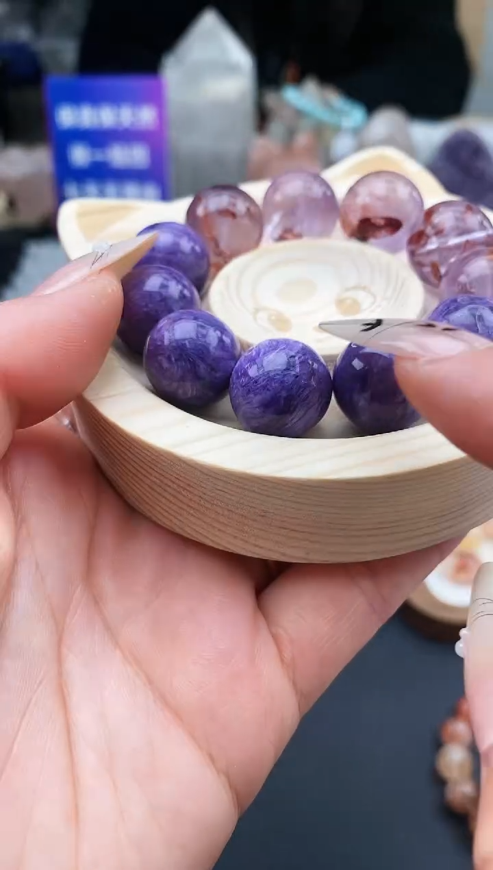 【闪购商品】查罗石（紫龙晶）颈饰未镶嵌37a多样性发其一/1.24/1个