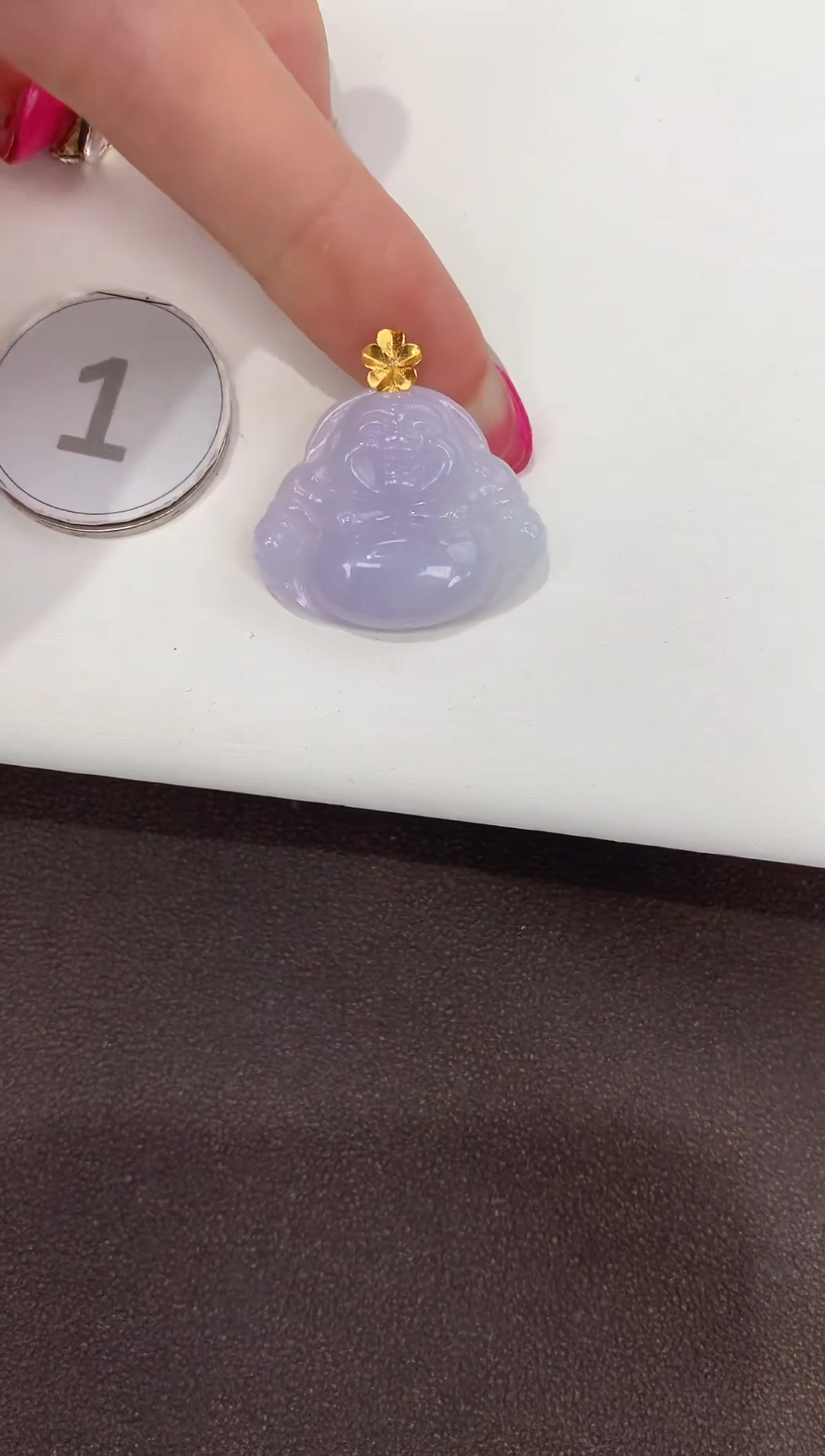 颈饰18K金镶嵌翡翠缅甸a货翡翠