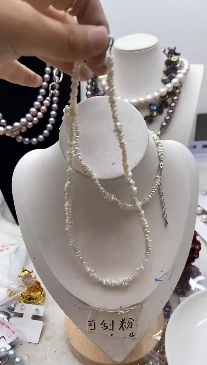 【闪购商品】淡水珍珠颈饰钛钢190