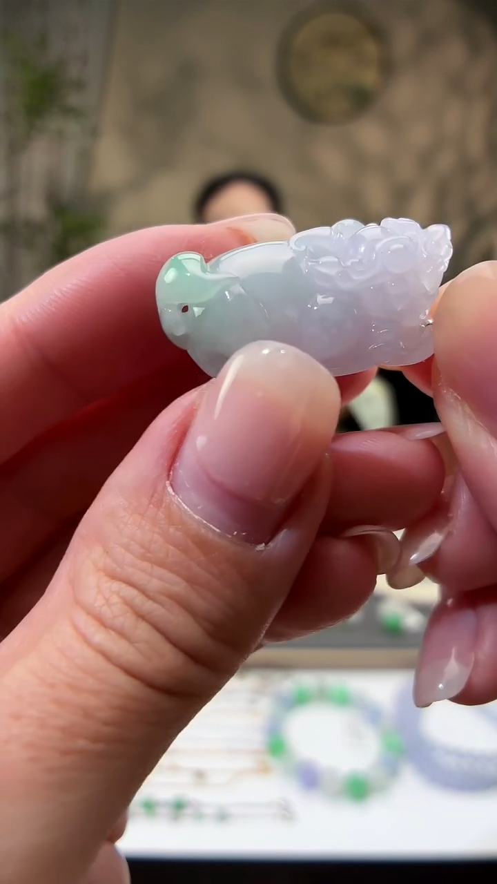 吊坠(不含链)18K金镶嵌翡翠貔貅