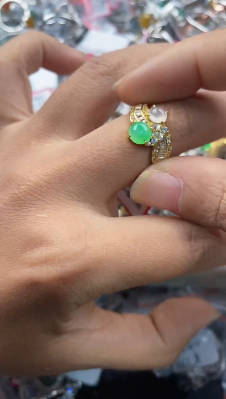 银S925镶嵌戒指翡翠333----4