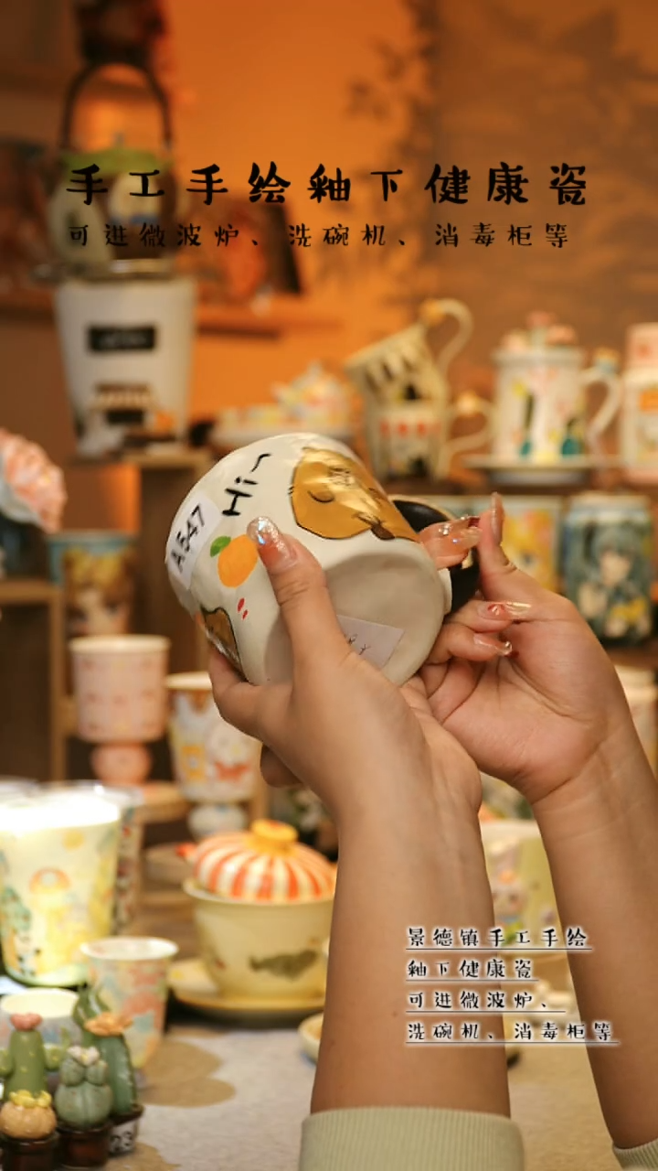 【闪购商品】杯陶瓷景德镇高温釉下彩&A547