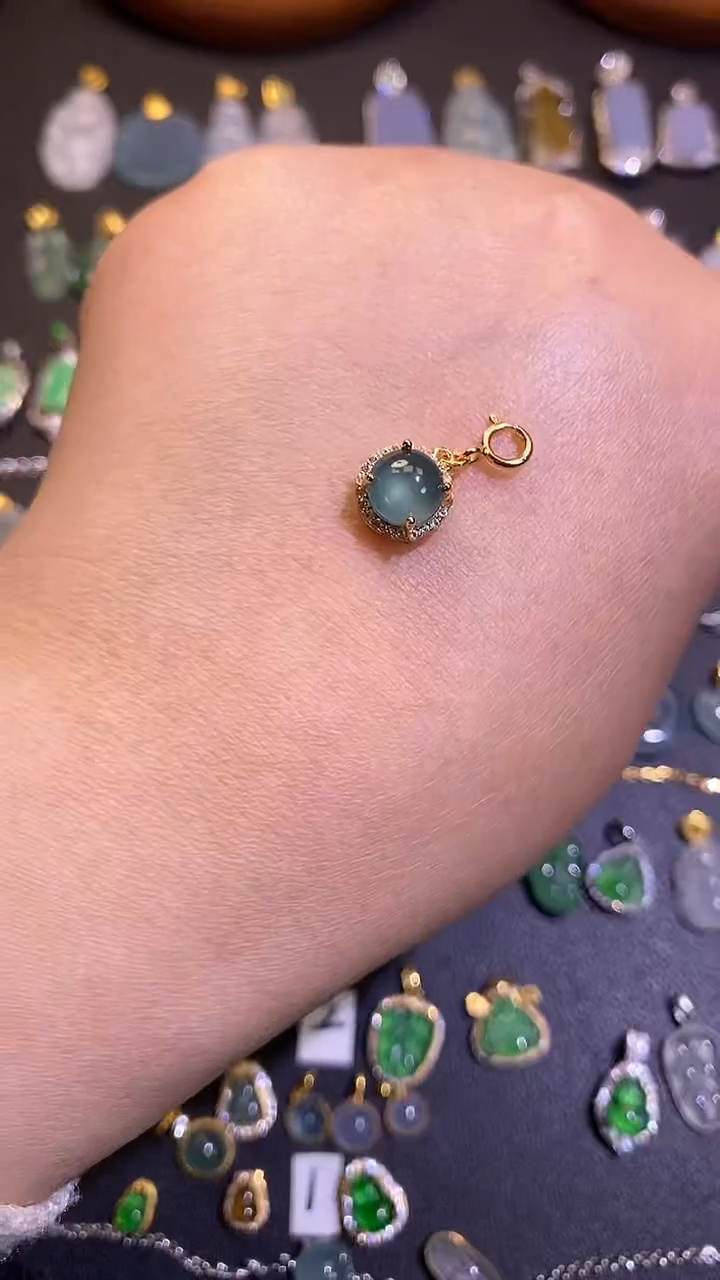 【闪购商品】翡翠银S925镶嵌吊坠(不含链)1