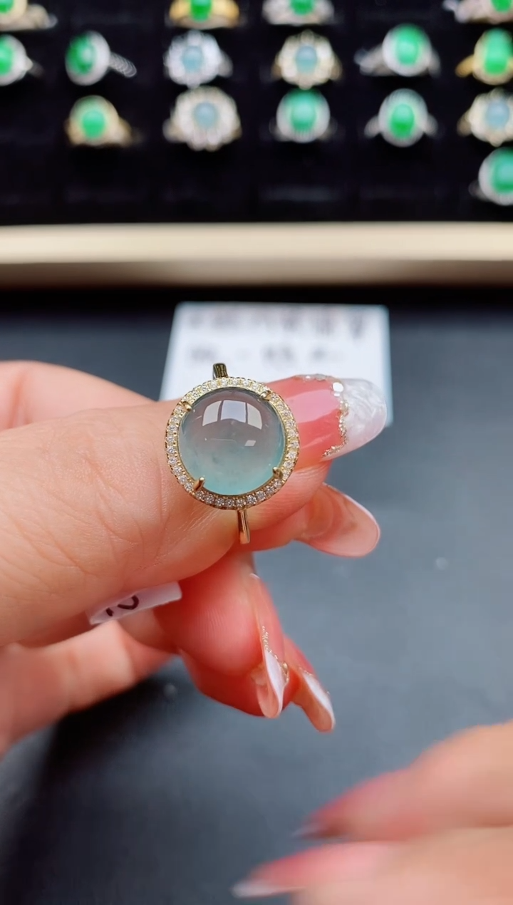 【闪购商品】翡翠戒指银S925镶嵌80080