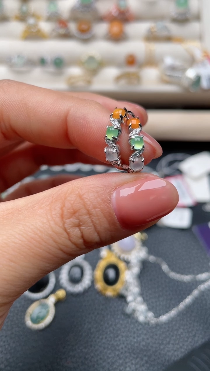 【闪购商品】翡翠戒指银S925镶嵌2222222222  46