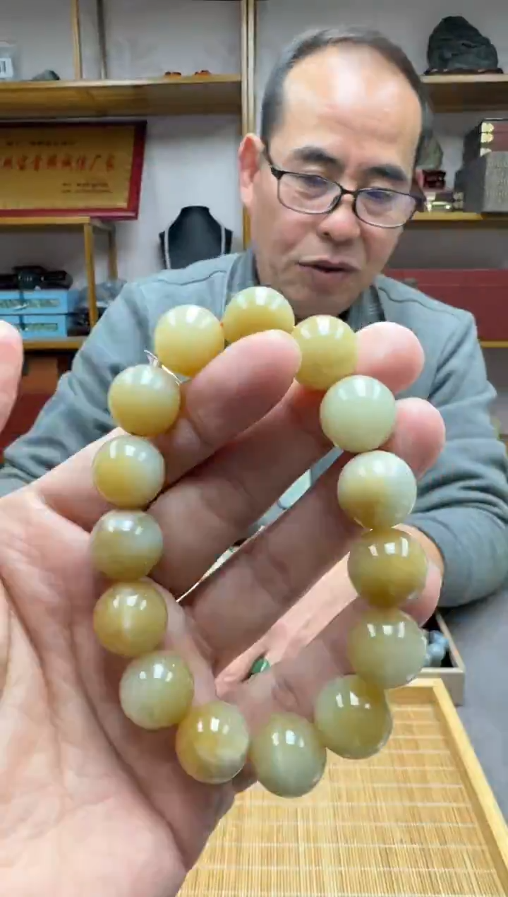 未镶嵌手链和田玉14且末糖白