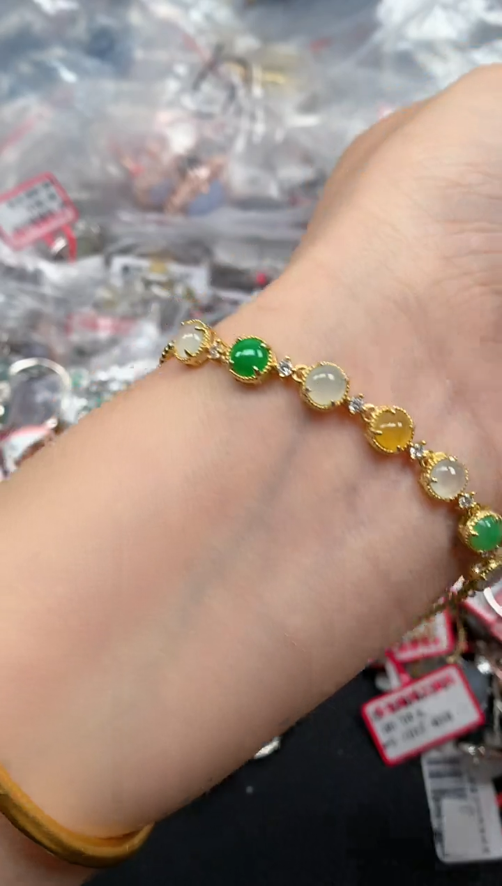 翡翠戒指银S925镶嵌天然A货缅甸翡翠