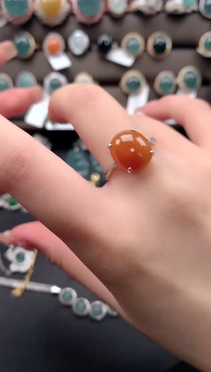 【闪购商品】翡翠戒指银S925镶嵌52141