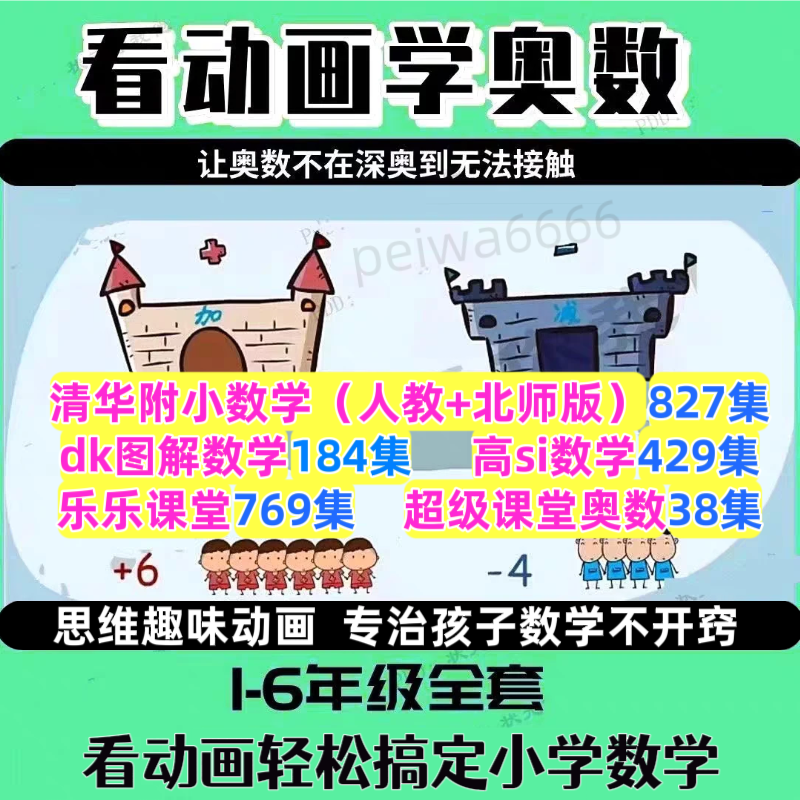 dk图解数学动画184集全高斯数学清华附小数学1-6年级小学浅奥动画