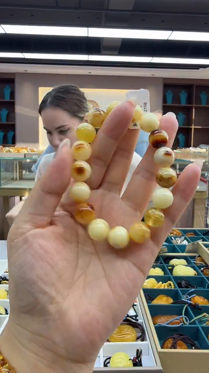 手链琥珀未镶嵌115秒拍号 假一罚三 