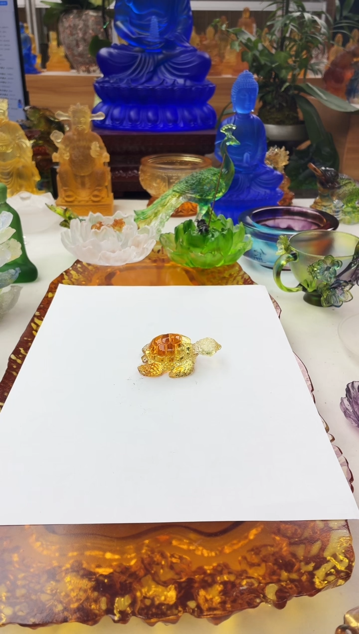 手工艺品琉璃小海龟琥珀色