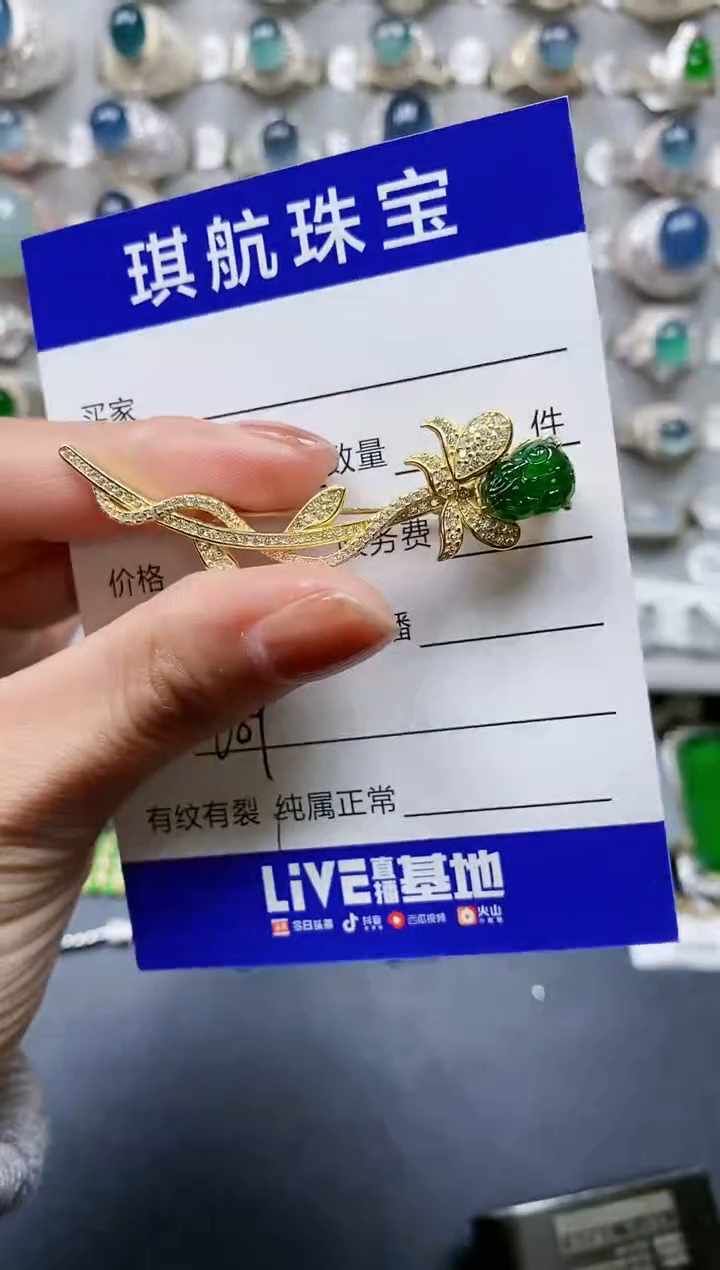 【闪购商品】翡翠颈饰银S925镶嵌0689