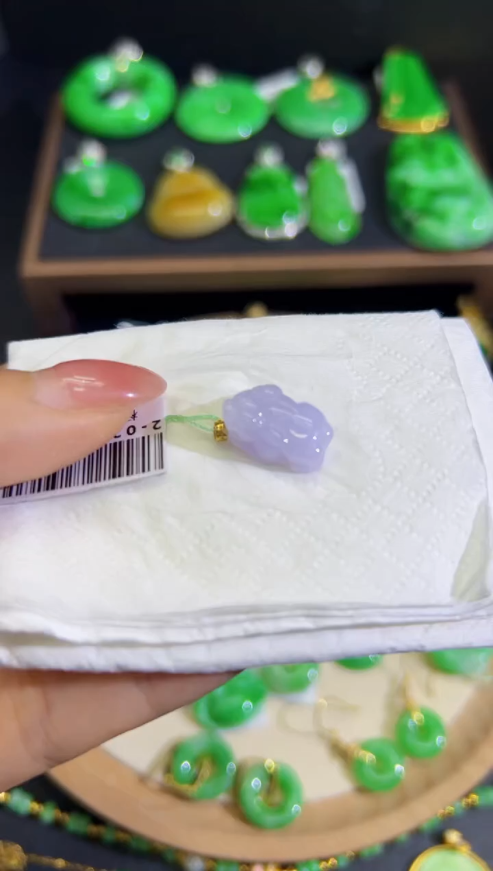 【闪购商品】翡翠颈饰18K金镶嵌Q缅料A货翡翠/支持复检/一件