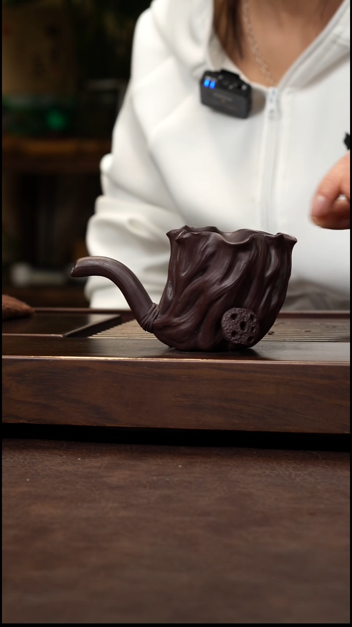 茶壶紫砂老段泥全手残荷公道杯