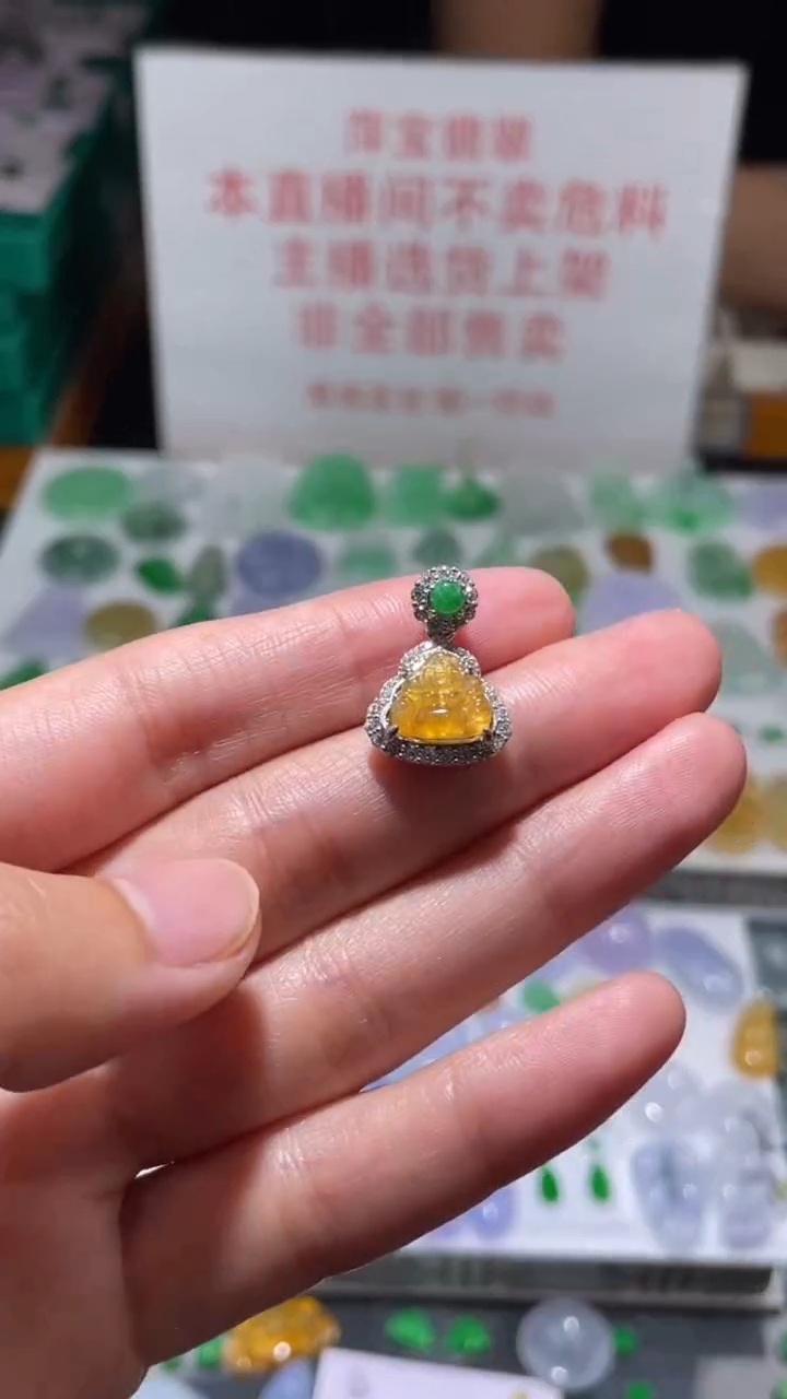 翡翠银S925镶嵌颈饰挂件其它+0