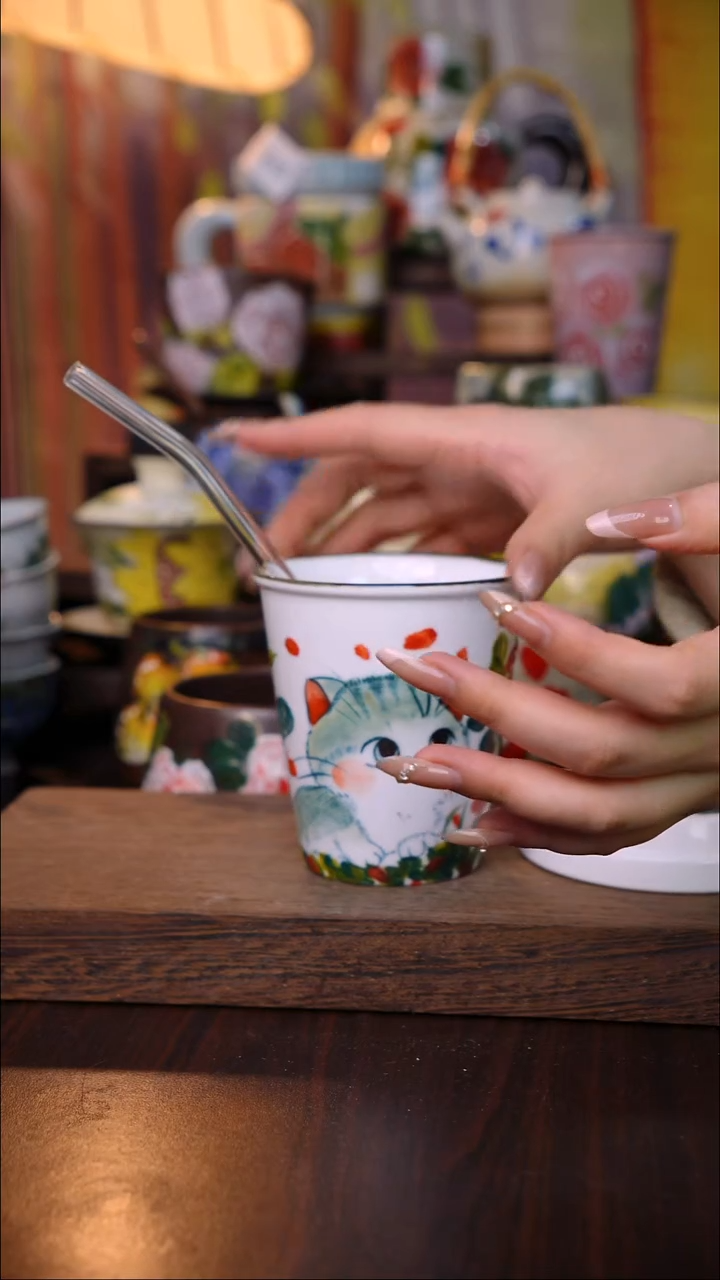 杯子陶泥垚手作 景德镇手工手绘陶瓷器物