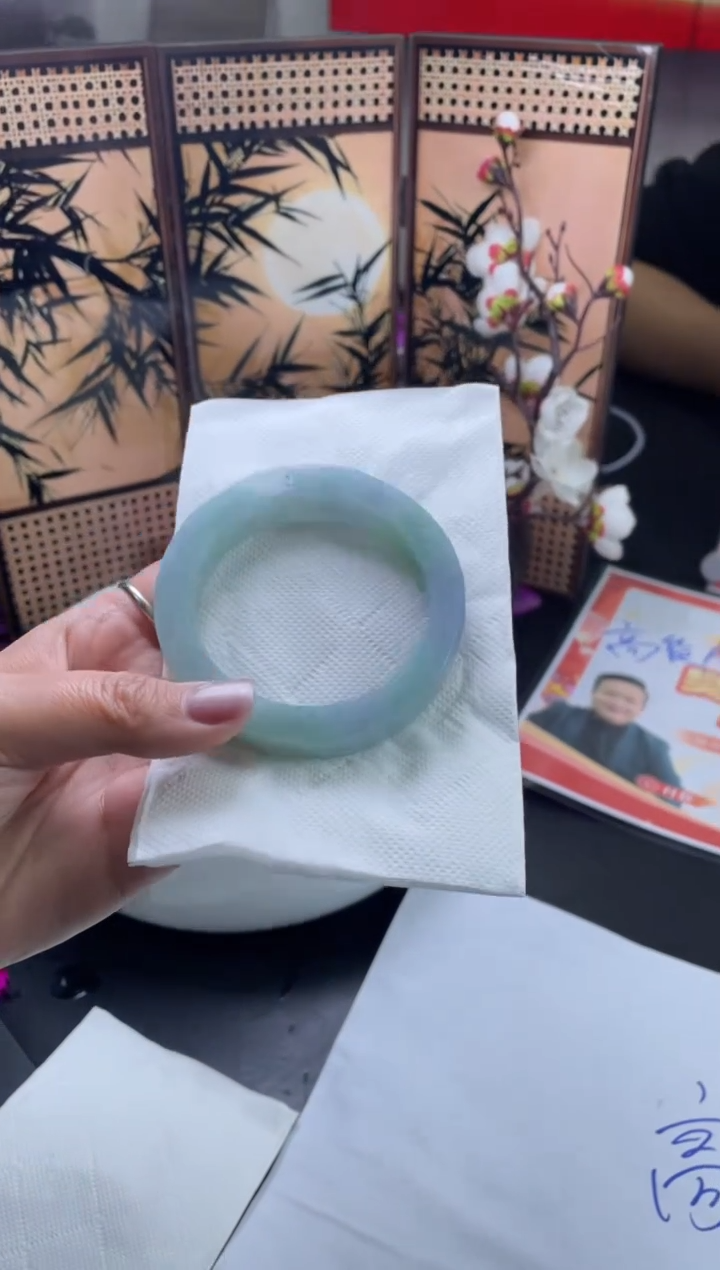 【闪购商品】定制翡翠手镯未镶嵌SZZML05DZS（春彩）