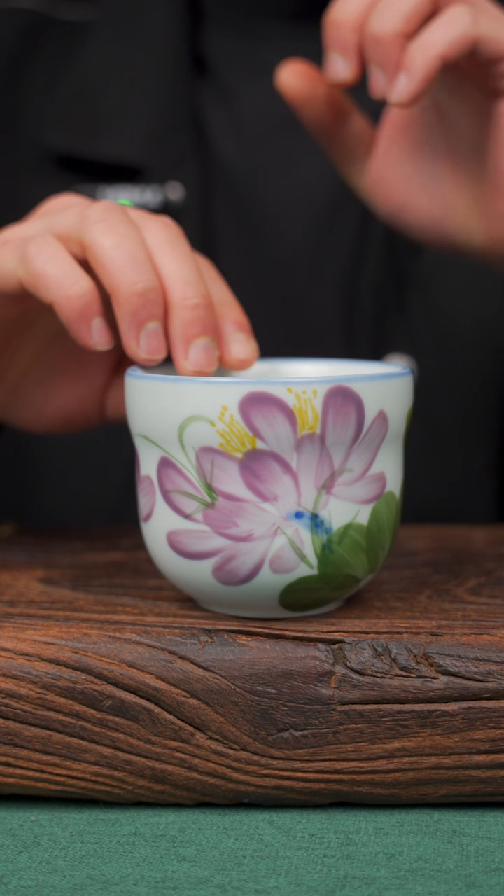 【闪购商品】瓷片41寻一缕瓷香杯釉下手工手绘瓷器
