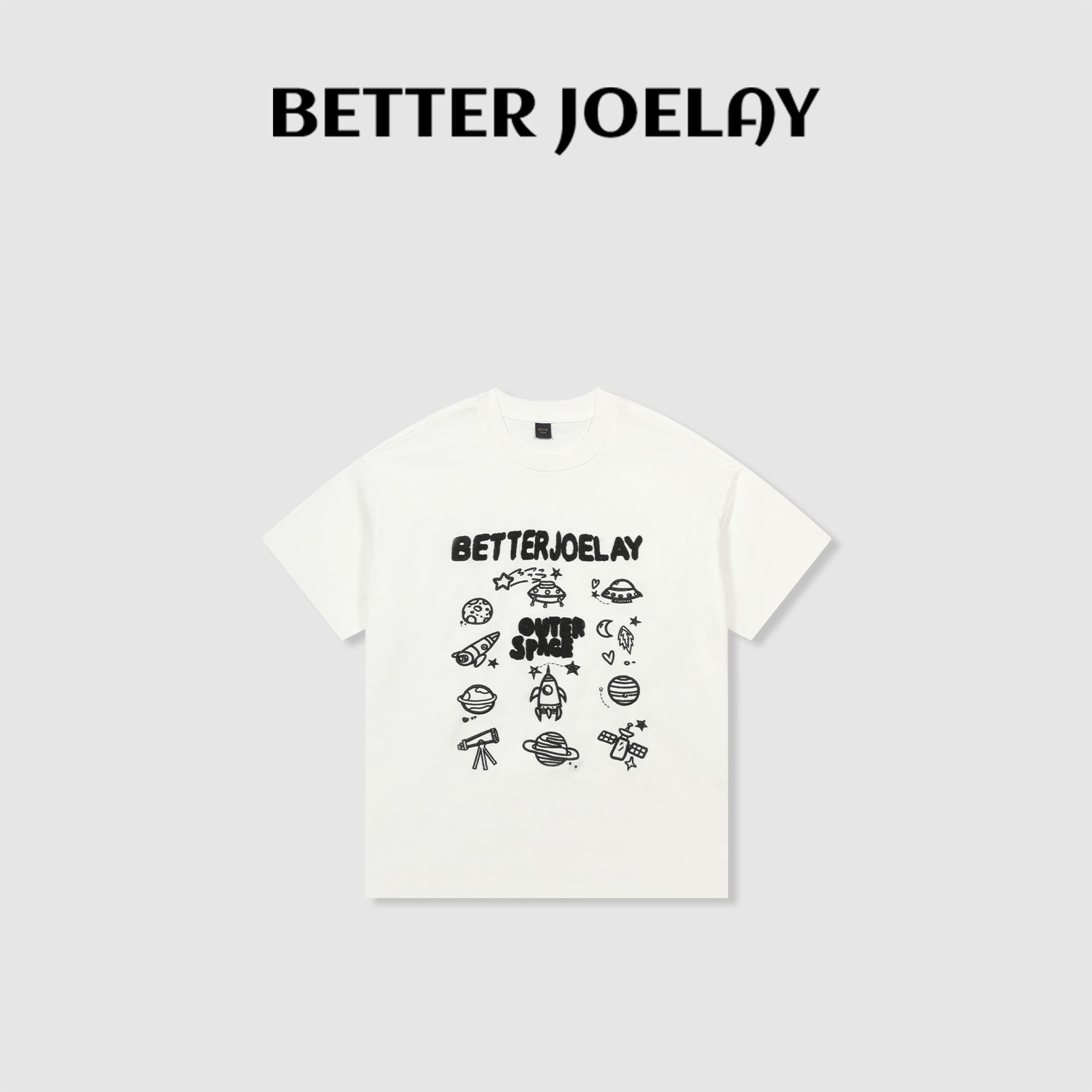 BETTER JOELAY-中版【星际航海】百搭纯色卡通T恤短袖休闲KH1568