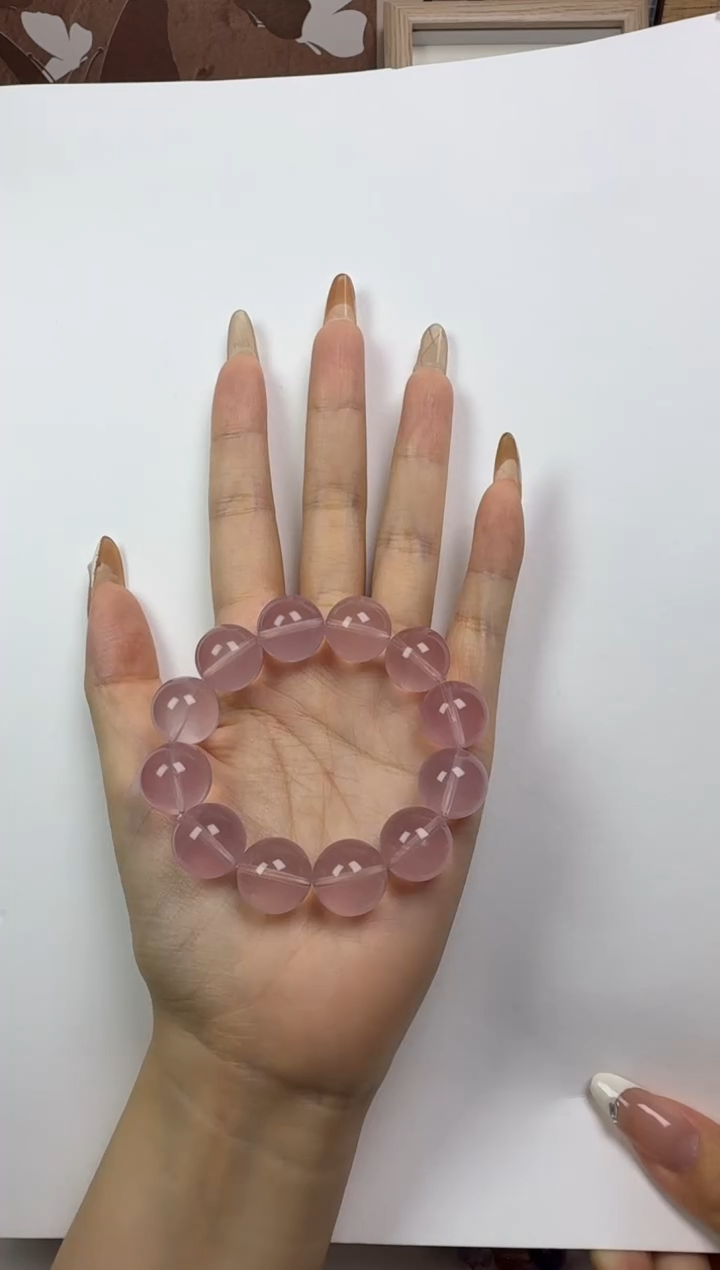 【闪购商品】水晶手串未镶嵌星光马粉15.5mm