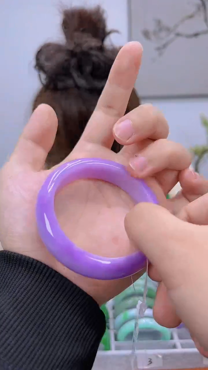 【闪购商品】砖雕s38紫罗兰独货手镯圈口58