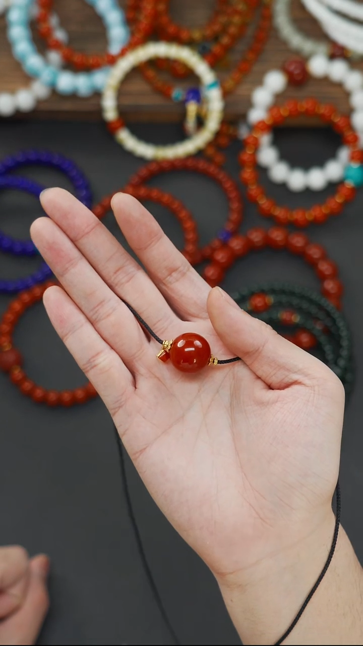 未镶嵌文玩配饰南红玛瑙梵阁精品文玩回血锁骨链