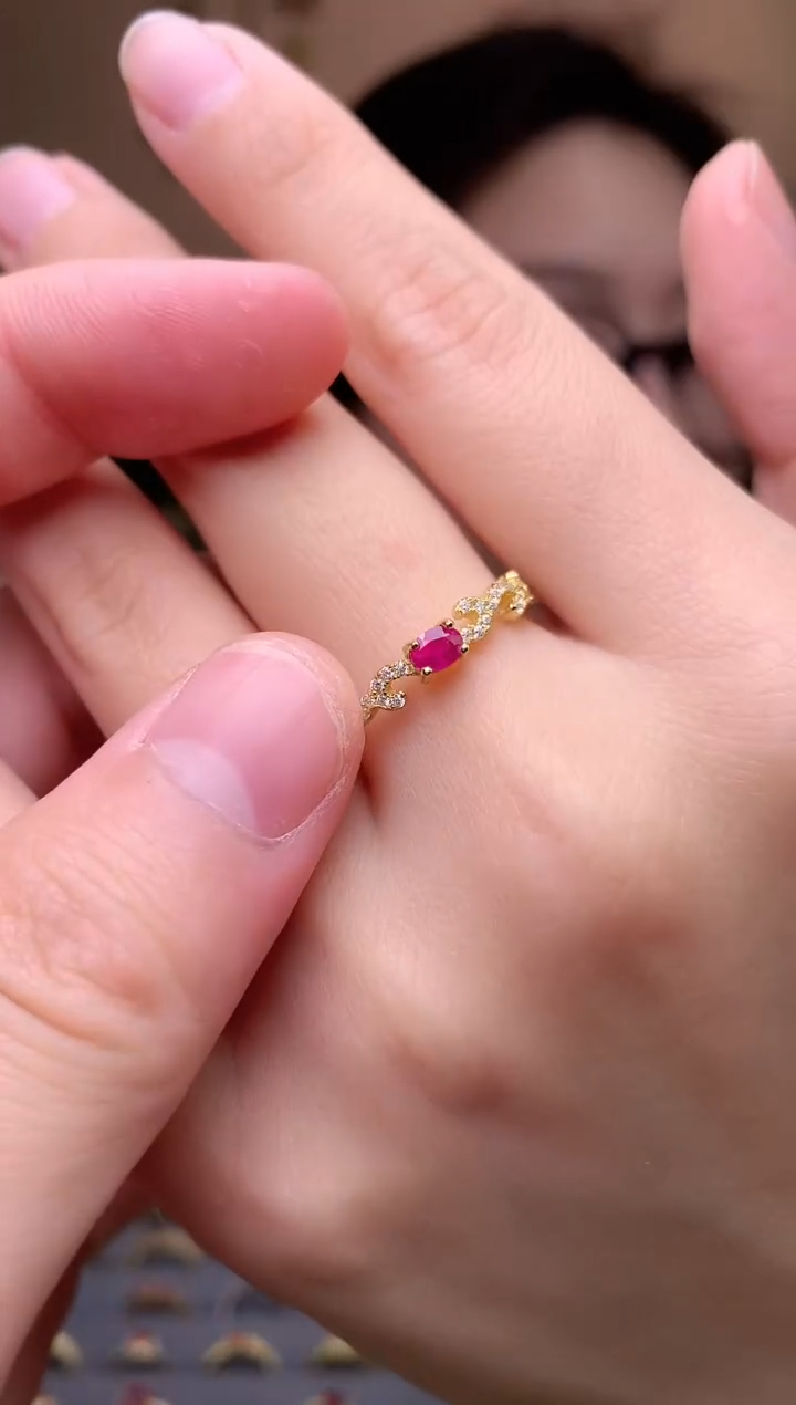 【闪购商品】红宝石戒指银S925镶嵌戒指