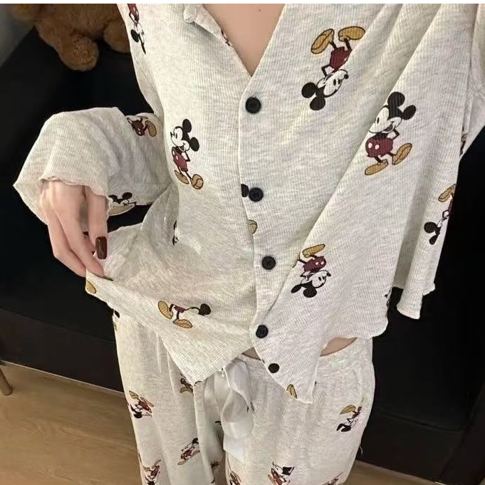 新1号-睡衣女春秋捡漏长袖长裤套装可外穿家居服套装
