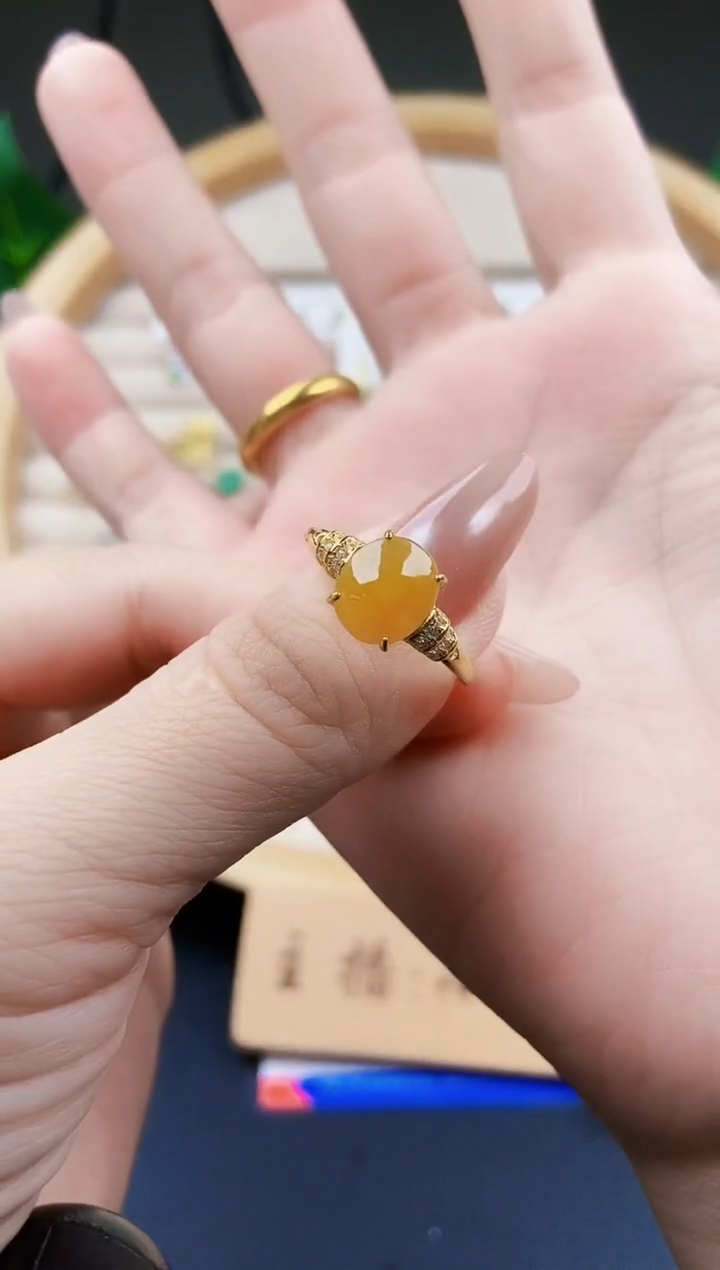 翡翠戒指银S925镶嵌12