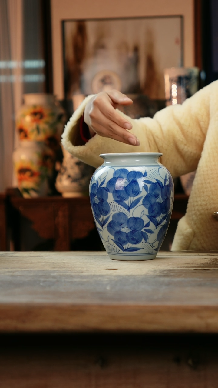 【闪购商品】瓷片景德镇纯手工釉下彩精品花瓶